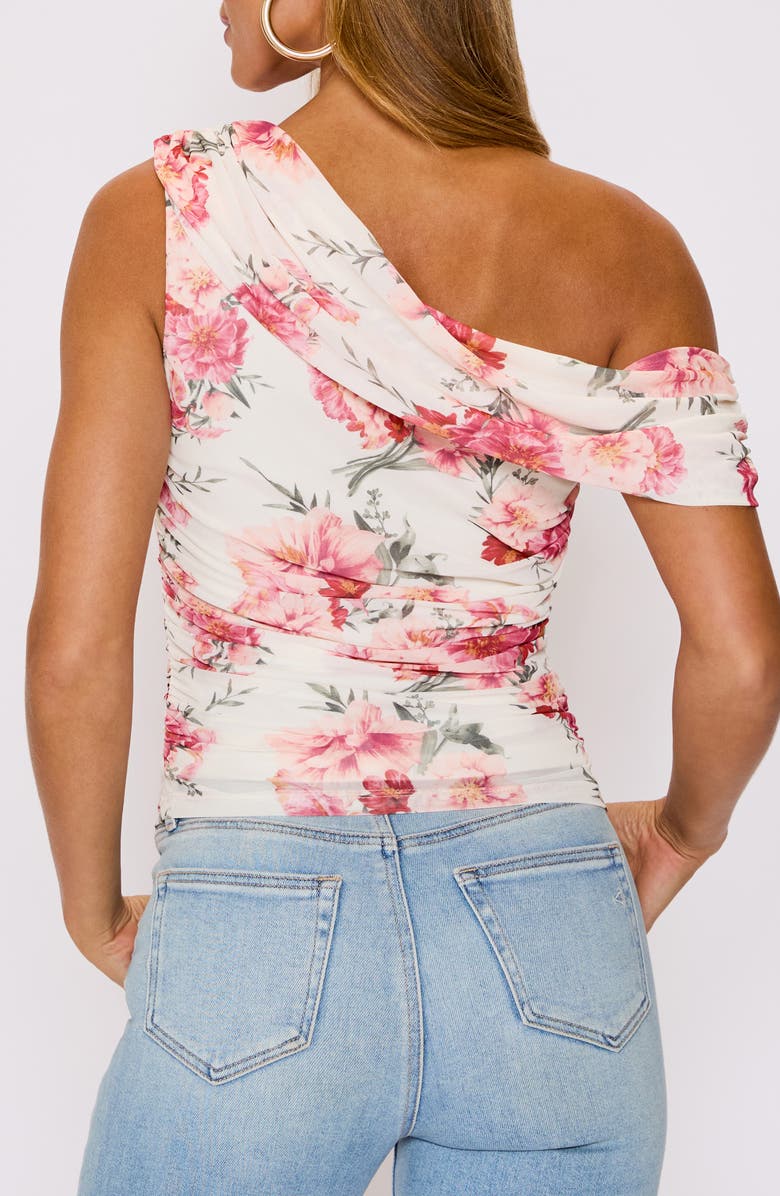 VICI Collection Aurora Floral Print Asymmetric Sleeveless Top, Alternate, color, Cream Red Floral