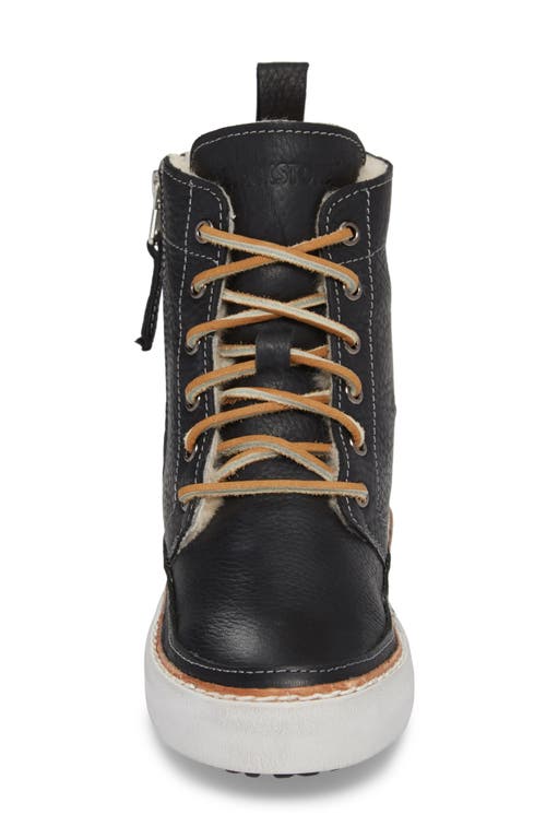 Blackstone 'cw96' Genuine Shearling Lined Sneaker Boot In Black