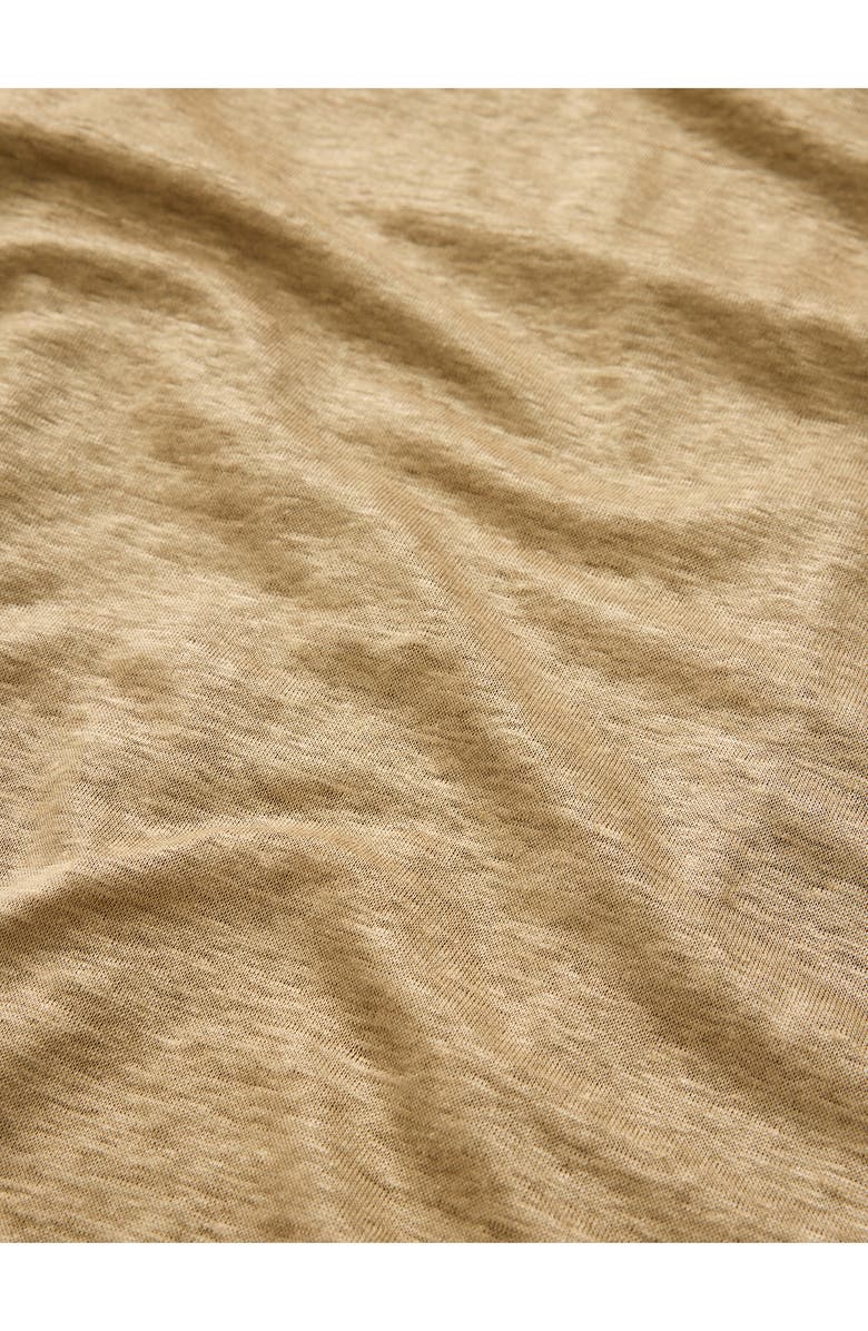 John Varvatos Wooster Slim Fit V-Neck Burnout Linen T-Shirt, Alternate, color, Twig