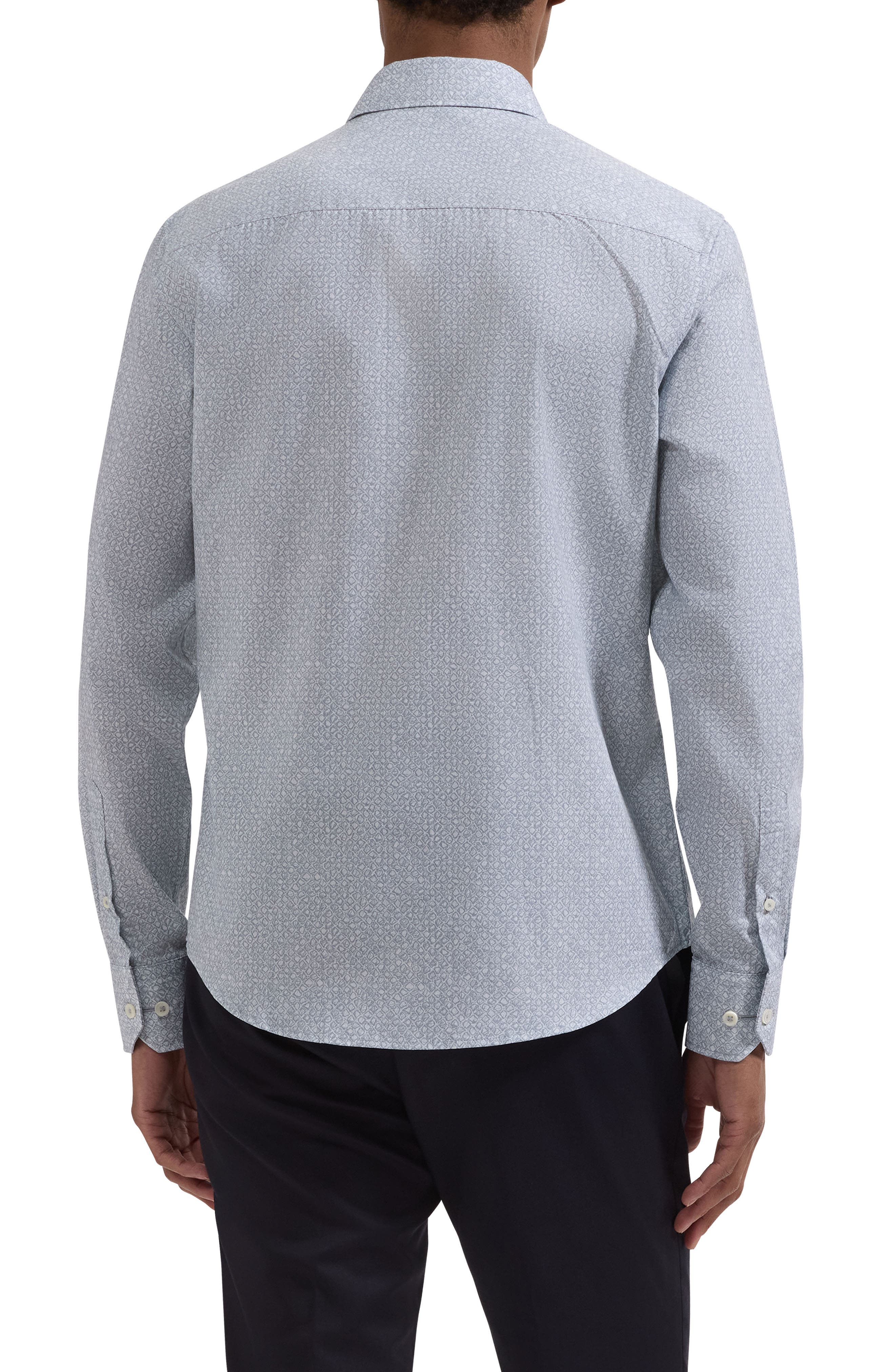 Julian Shaped Fit Geo Print Cotton Button-Up Shirt - image 2