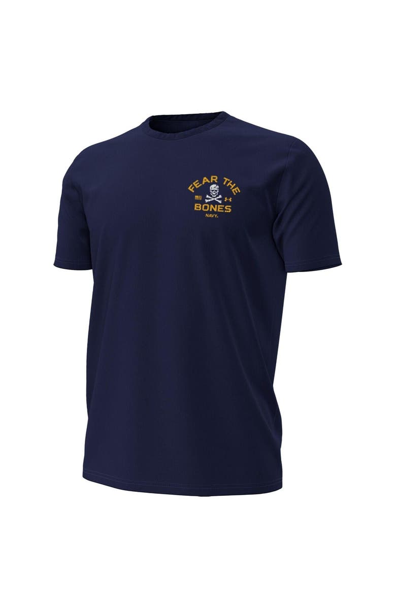 Under Armour Men's Under Armour Navy Navy Midshipmen Distressed Jolly Rogers T-Shirt, Alternate, color,