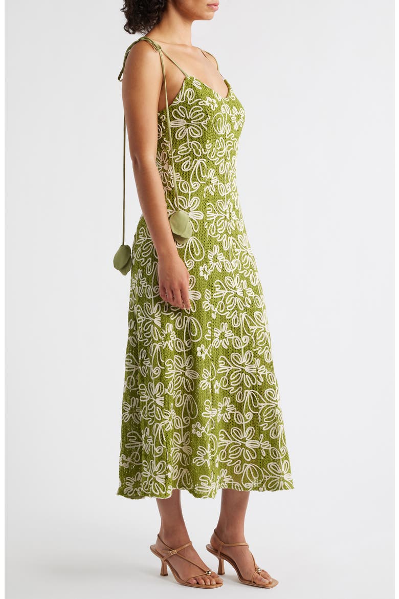 Trina Corded Midi Dress, Alternate, color, OLIVE