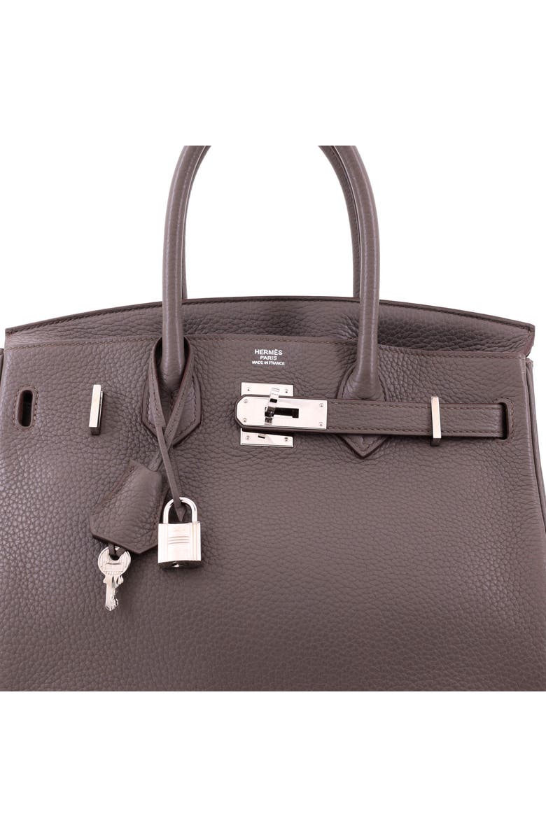 Pre-Owned Hermes Birkin Handbag Grey Clemence with Palladium Hardware 30, Alternate, color,