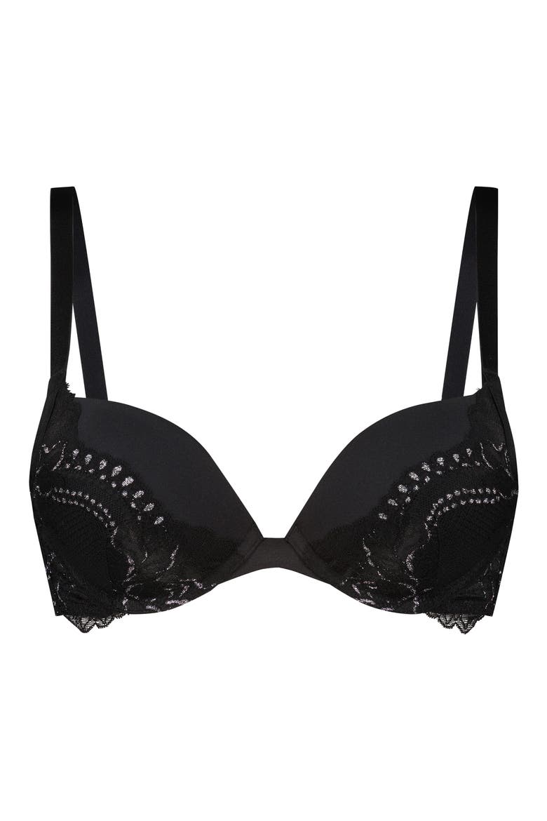 Donna Metallic Underwire Bra, Alternate, color, CAVIAR