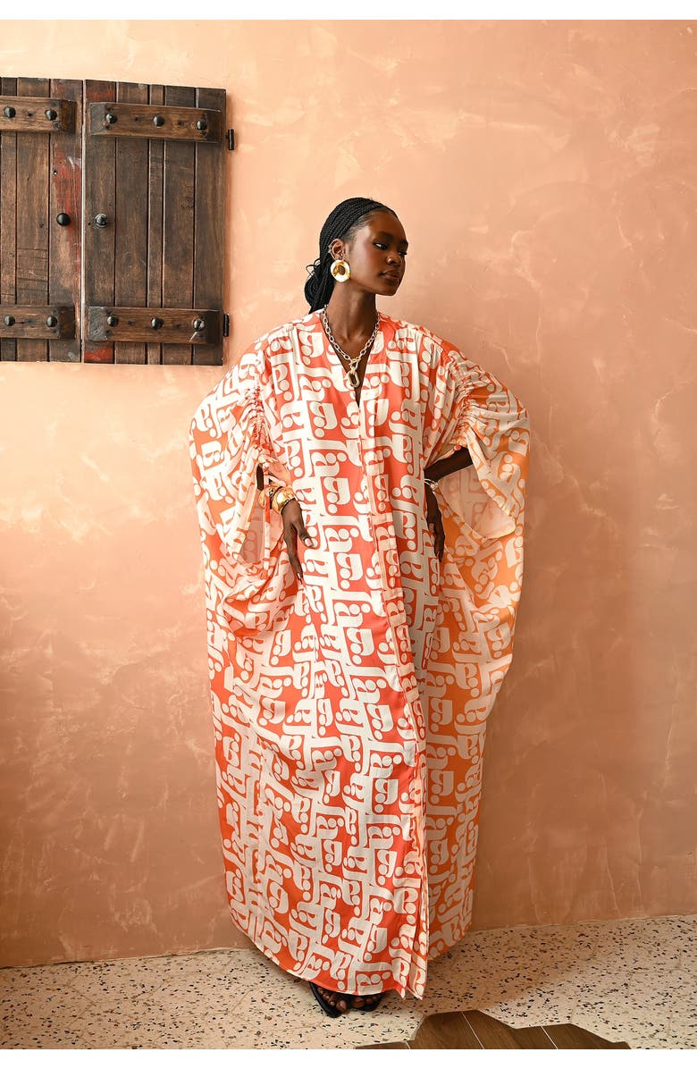 Flaunt Archive Mila Gradient Caftan, Alternate, color, Orange