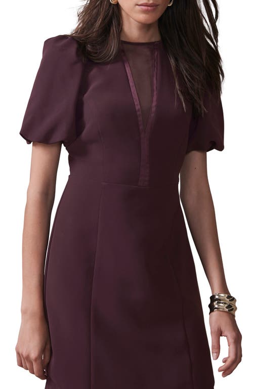 Mint Velvet Sheer Detail Maxi Dress In Burgundy