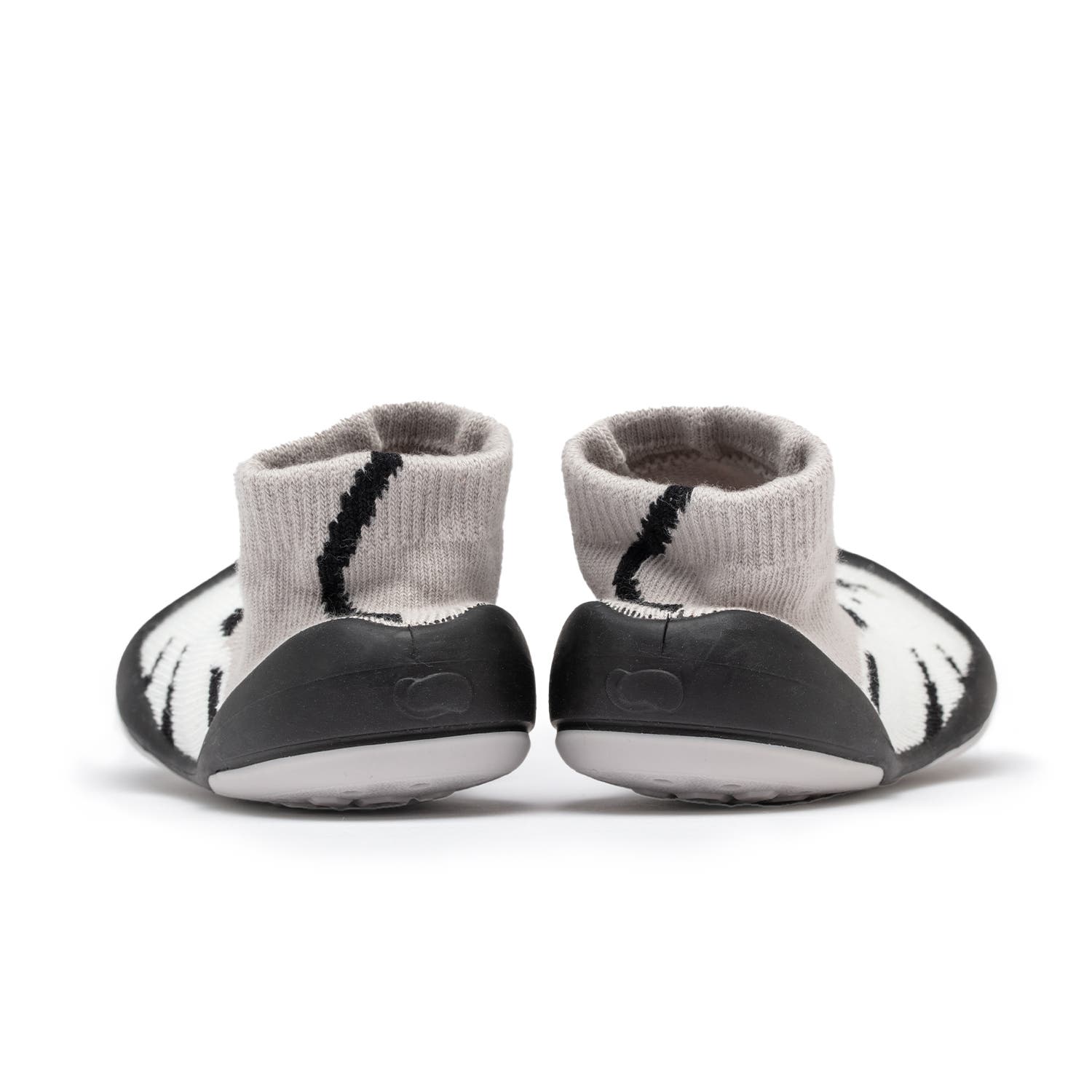 Komuello Toddler Boy Sock Shoes - White Tiger, Alternate, color, Black And White
