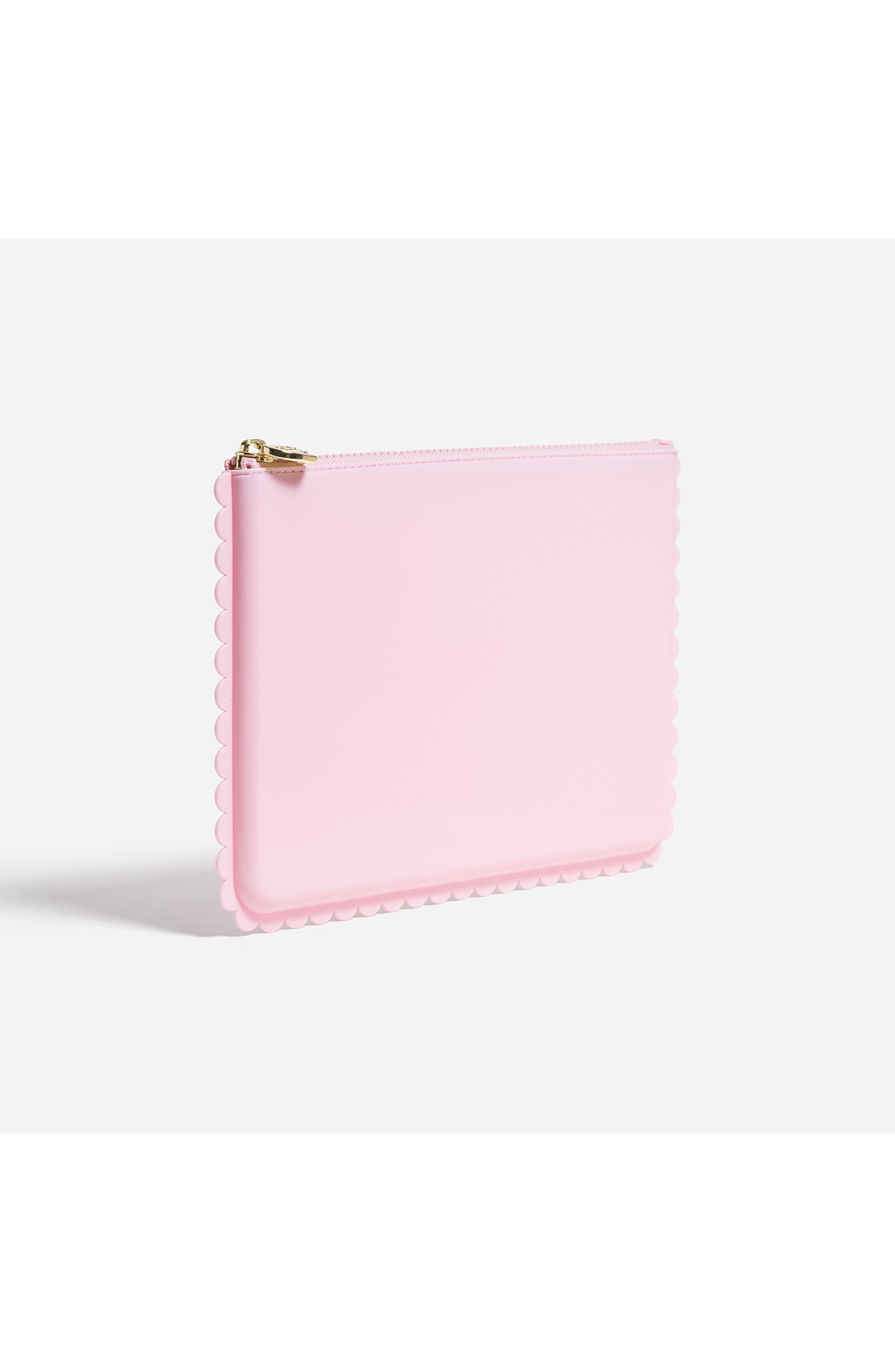 Jelly Scalloped Flat Pouch, Alternate, color, FLAMINGO