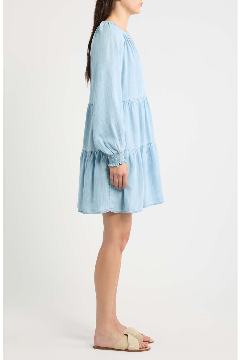 Tessa Long Sleeve Chambray Dress, Alternate, color, LIGHT ACID WASH