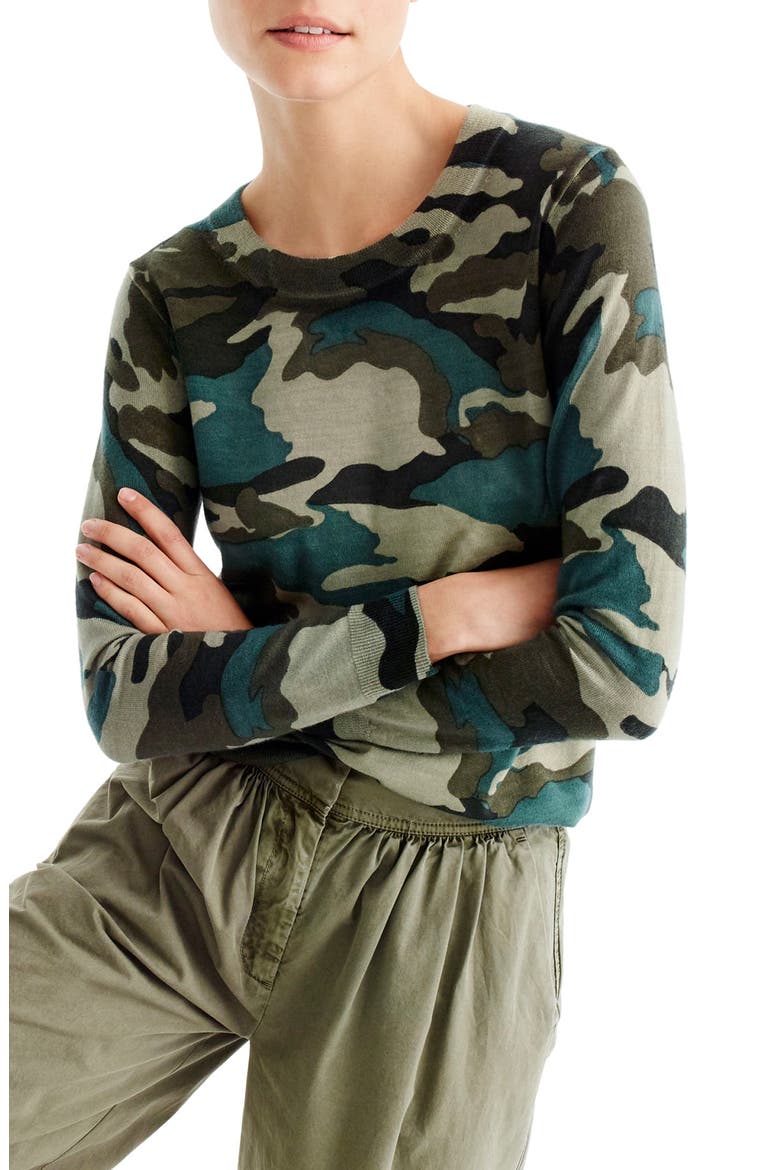 Camo Tippi Merino Wool Sweater, Main, color, VINTAGE SURPLUS