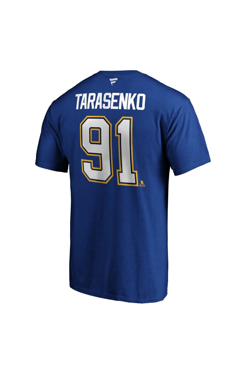 FANATICS Men's Fanatics Branded Vladimir Tarasenko Blue St. Louis Blues Team Authentic Stack Name & Number T-Shirt, Alternate, color, 