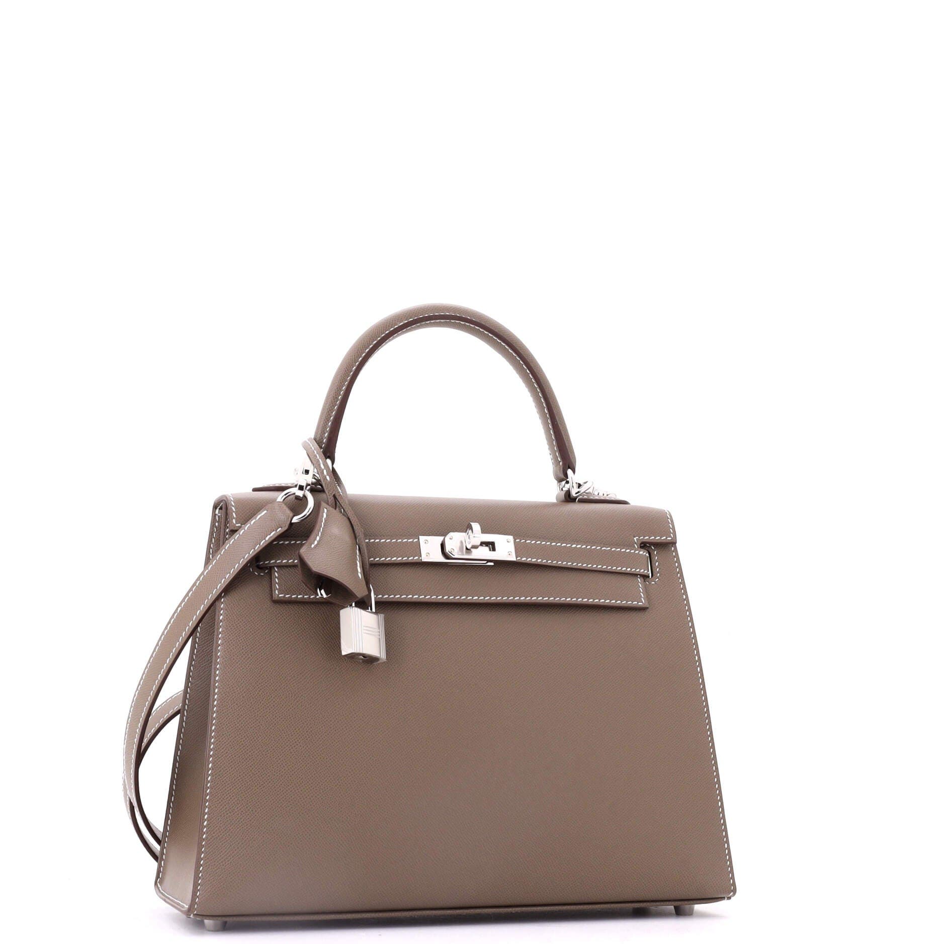 Kelly Handbag Grey Madame with Palladium Hardware 25, Alternate, color, Etoupe