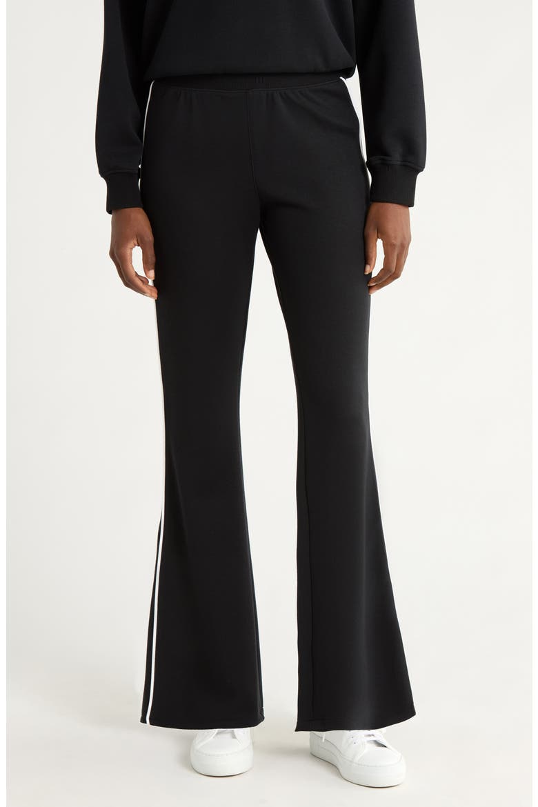 AirEssentials Pique Flare Leg Pants, Main, color, VERY BLACK