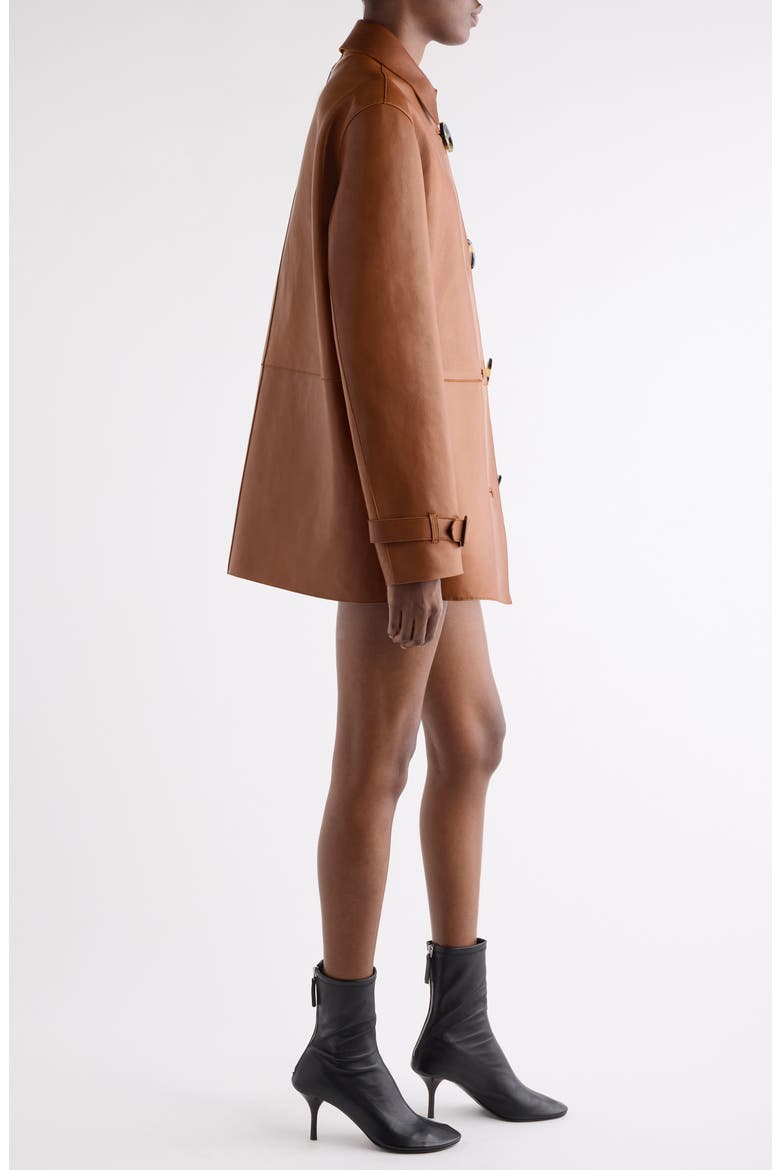 Lorassino Lambskin Leather Jacket, Alternate, color, COGNAC BROWN