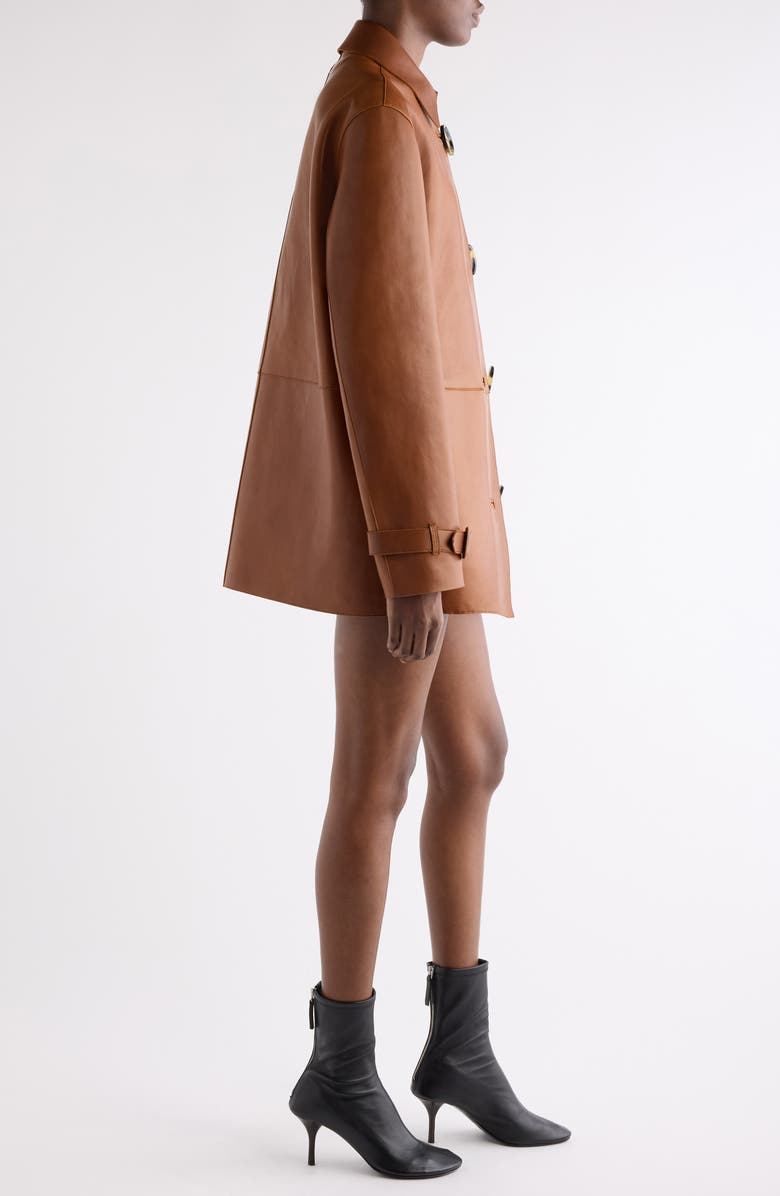 Acne Studios Lorassino Lambskin Leather Jacket, Alternate, color, Cognac Brown