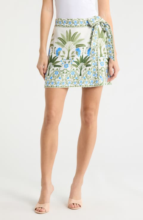 Senara Floral Print Wrap Skort