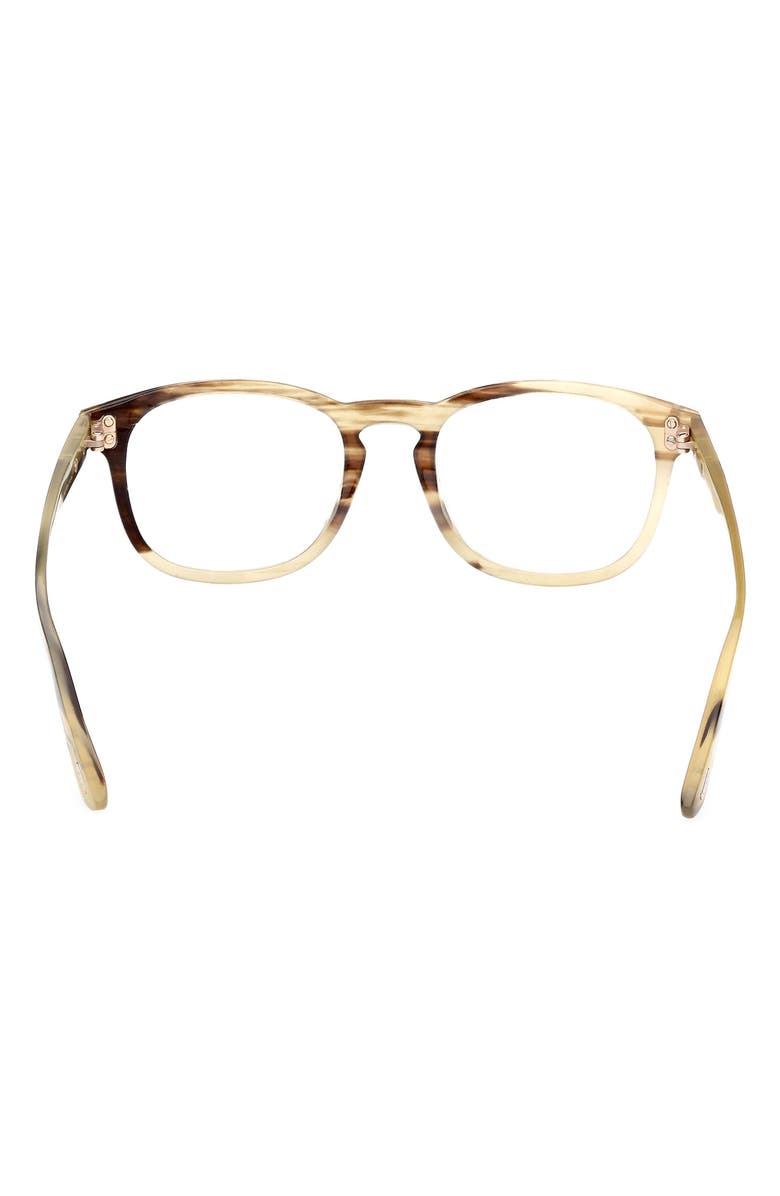 TOM FORD 50mm Square Optical Glasses, Alternate, color, Light Brown Striped / T Logo