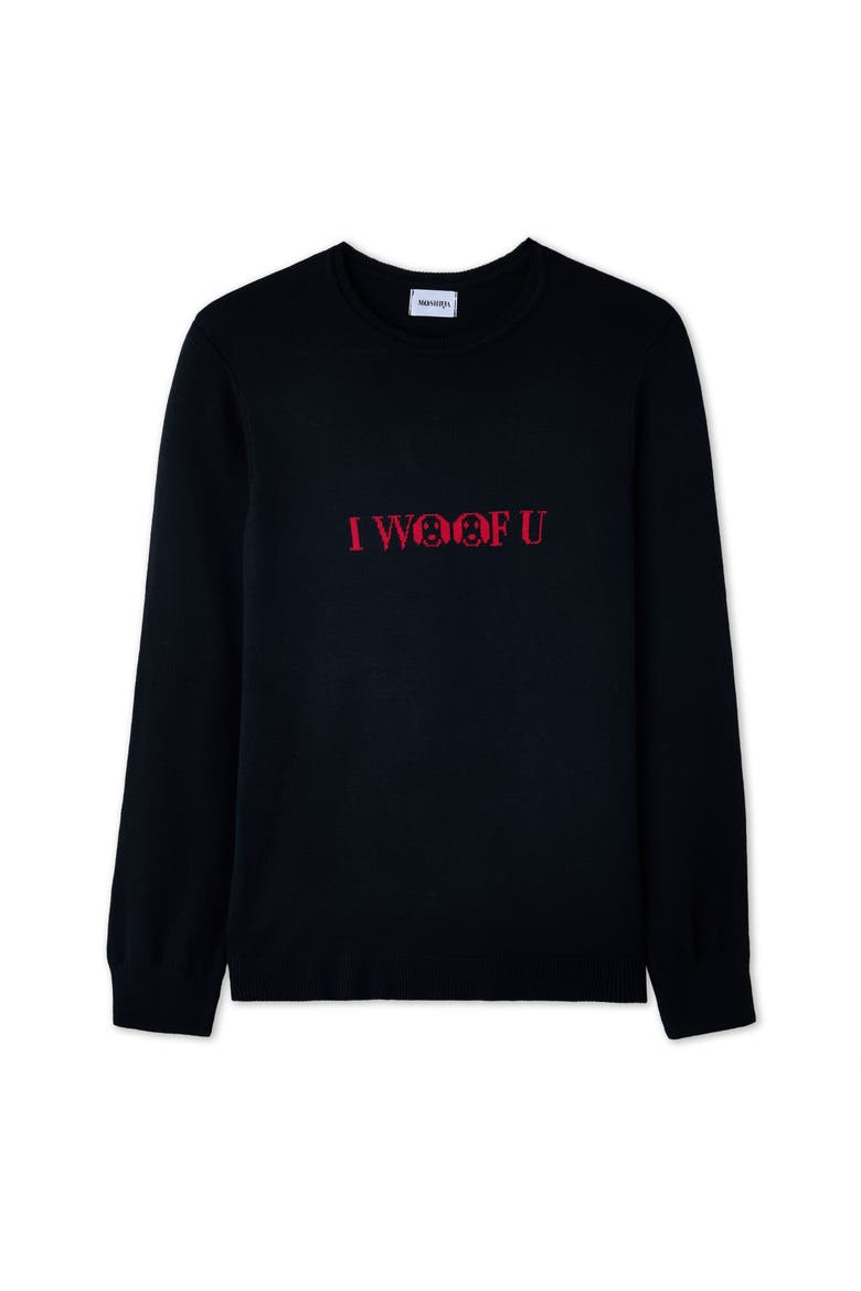 I Woof U Human Sweatshirt, Alternate, color, Black