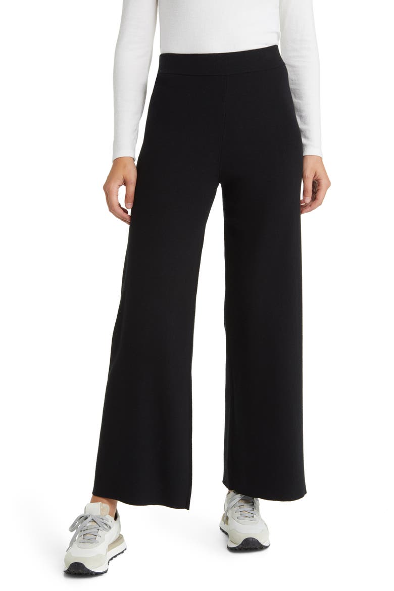 Krista Knit Wide Leg Pants, Main, color, BLACK