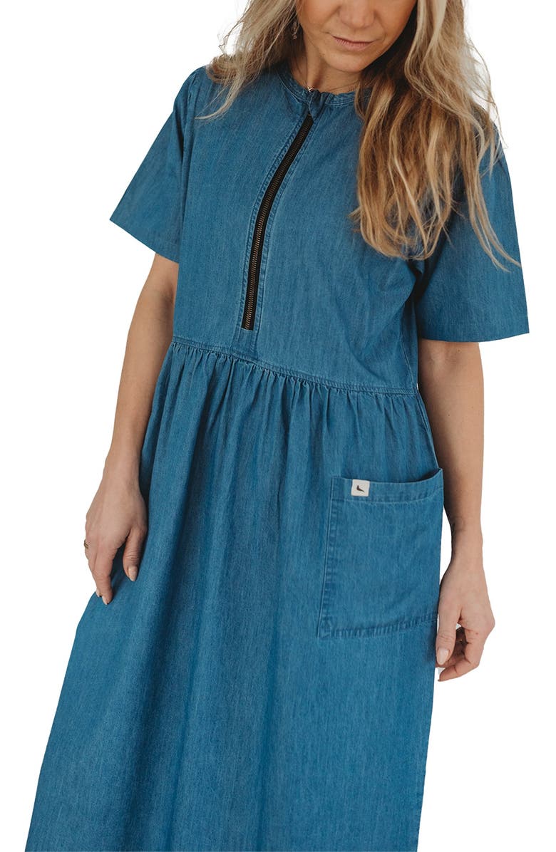Turtledove London Organic Cotton Magda Short Sleeve Midi Dress, Alternate, color, 