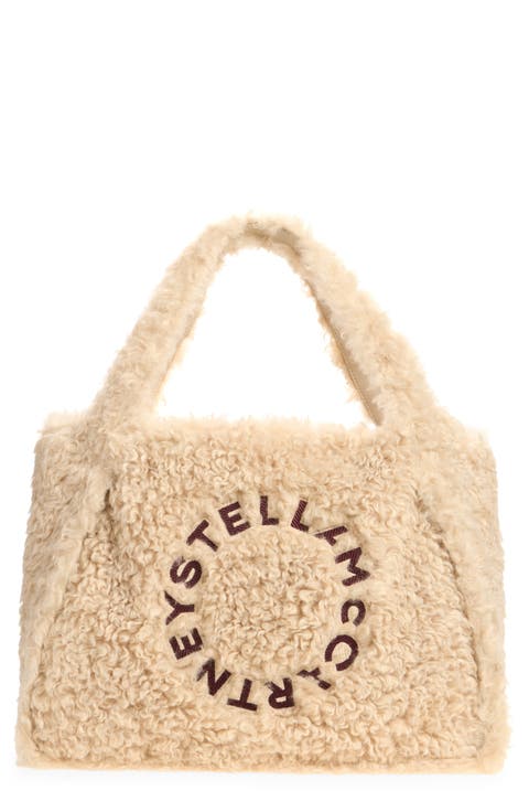 Faux Shearling Tote Bag