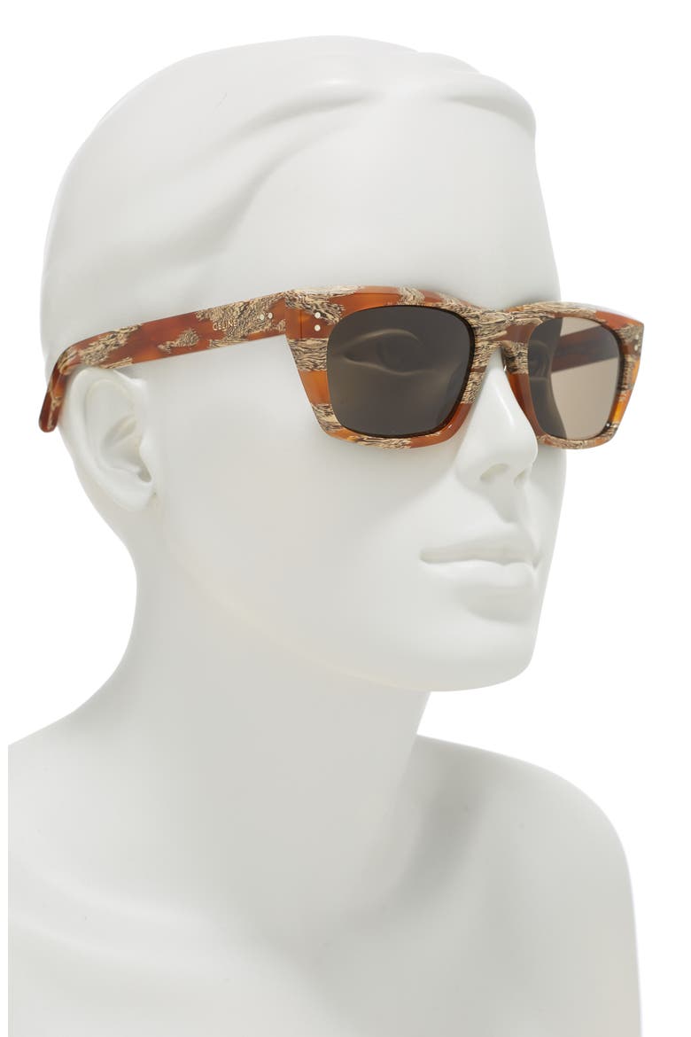 53mm Square Sunglasses, Alternate, color, BROWN HORN / BROWN