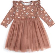 Sweet Wink Ditsy Fall Floral Long Sleeve Tutu Dress (Toddler, Little Kid & Big Kid)