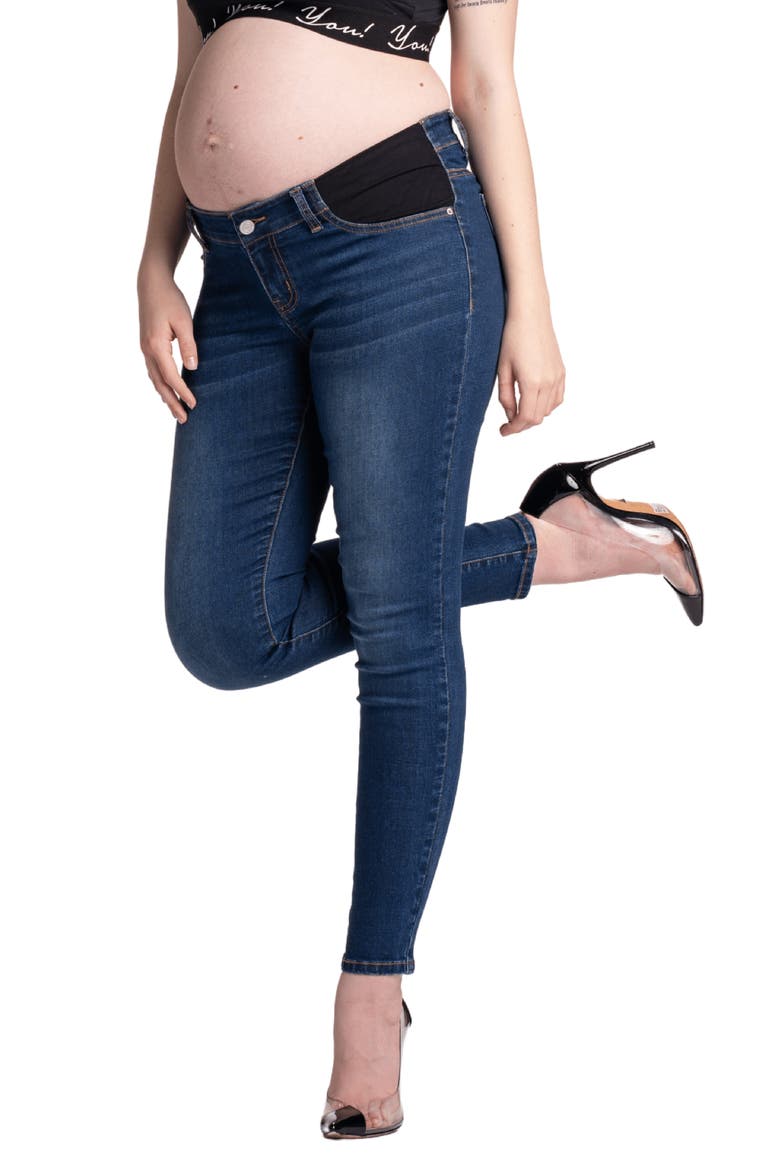 Tribeca Skinny Maternity Jeans, Main, color, BLUE