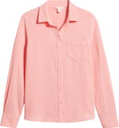Caslon® Casual Gauze Button-Up Shirt