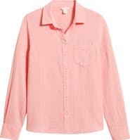 Caslon® Casual Gauze Button-Up Shirt