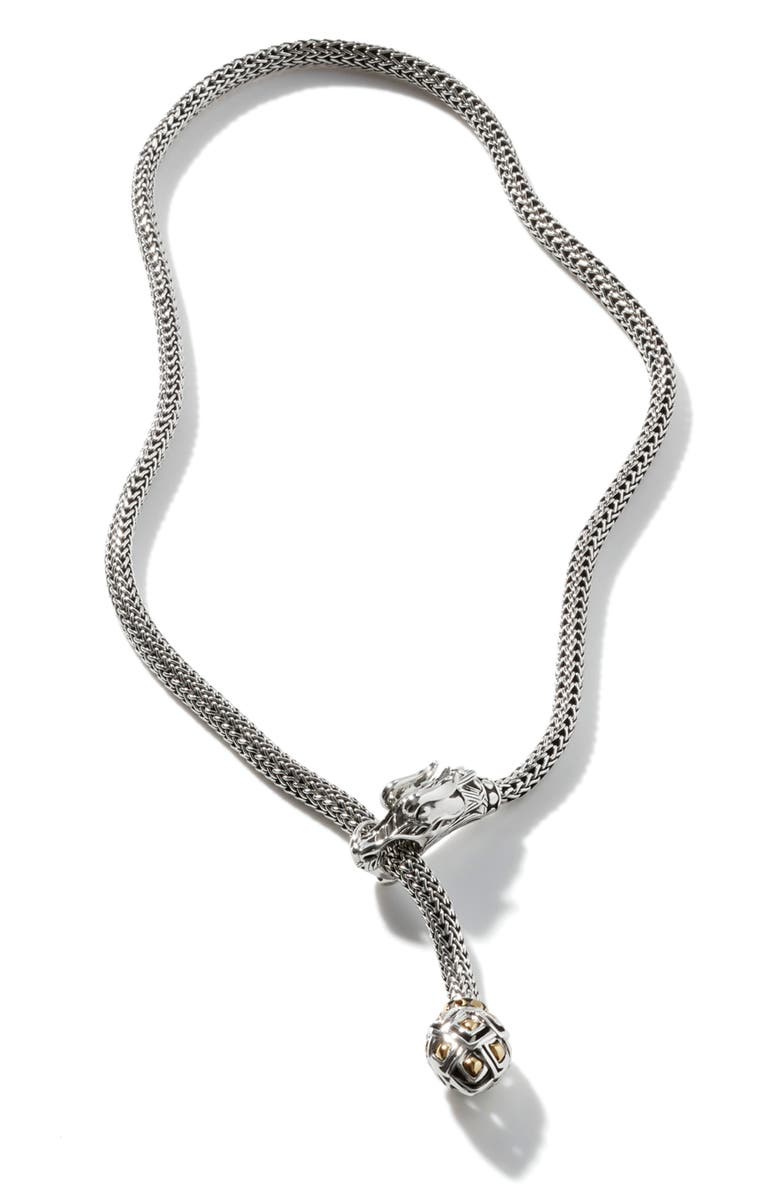 John Hardy Legends Naga Chain Y-Necklace, Main, color, Silver