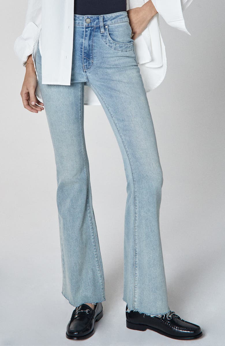 Unpublished Janet Raw Hem Mid Rise Flare Jeans, Main, color, 
