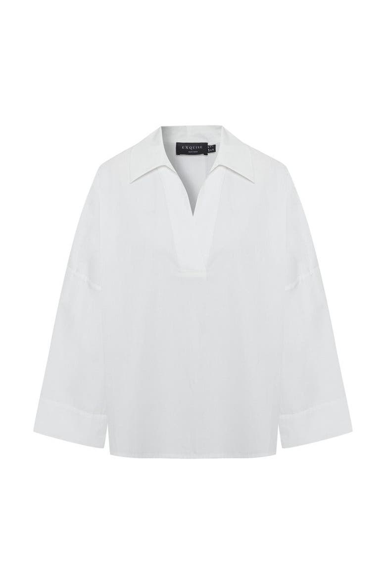 Lucia V Neck Blouse, Alternate, color, WHITE