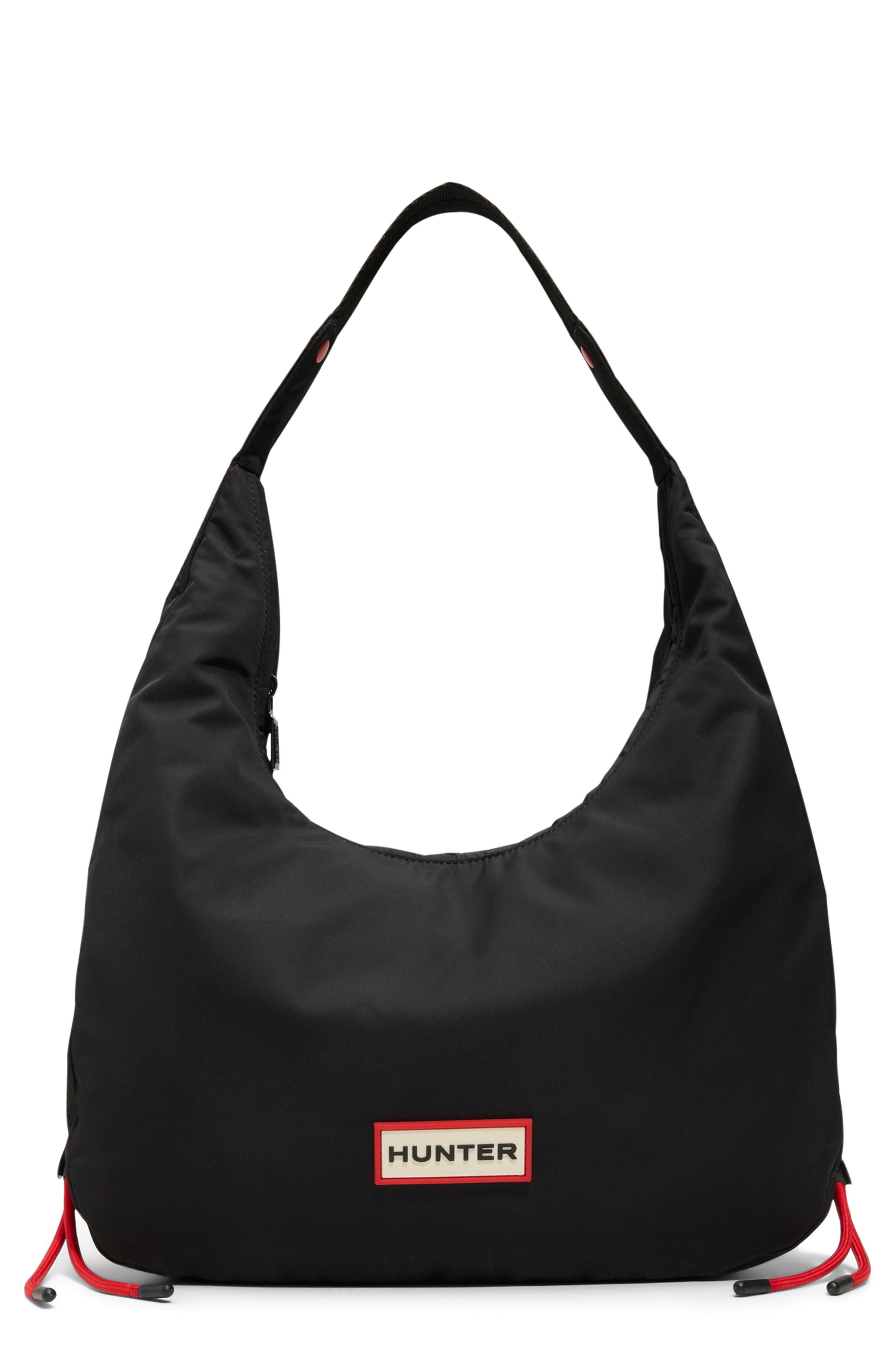 Hunter Jet Set Shoulder Bag, Main, color, Black/Black