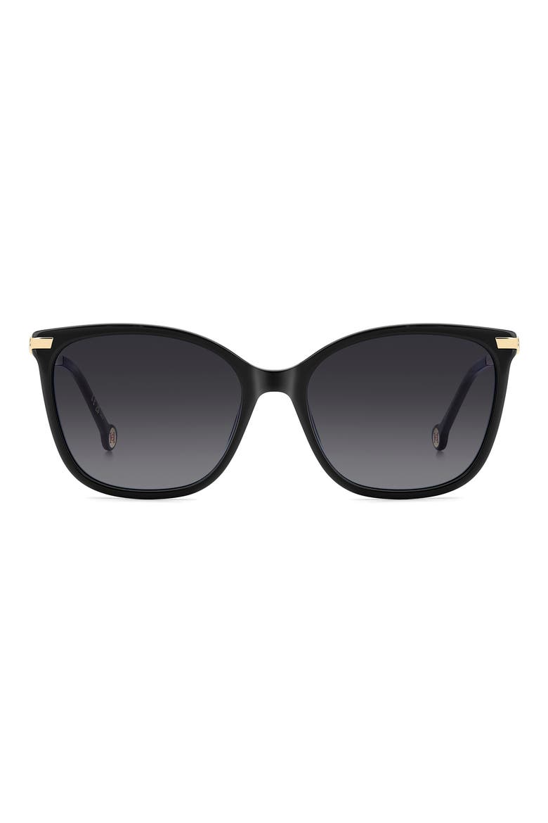55mm Gradient Rectangular Sunglasses, Main, color, BLACK/ DARK GREY SF
