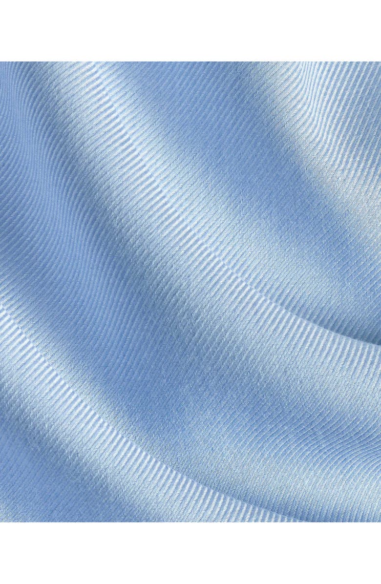 David Donahue Trim Fit Light Blue Cotton & Cashmere Twill Dress Shirt, Alternate, color, Sky