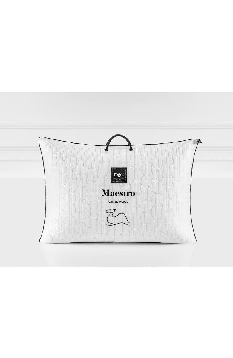 Togas Maestro camel wool pillow, Alternate, color, White