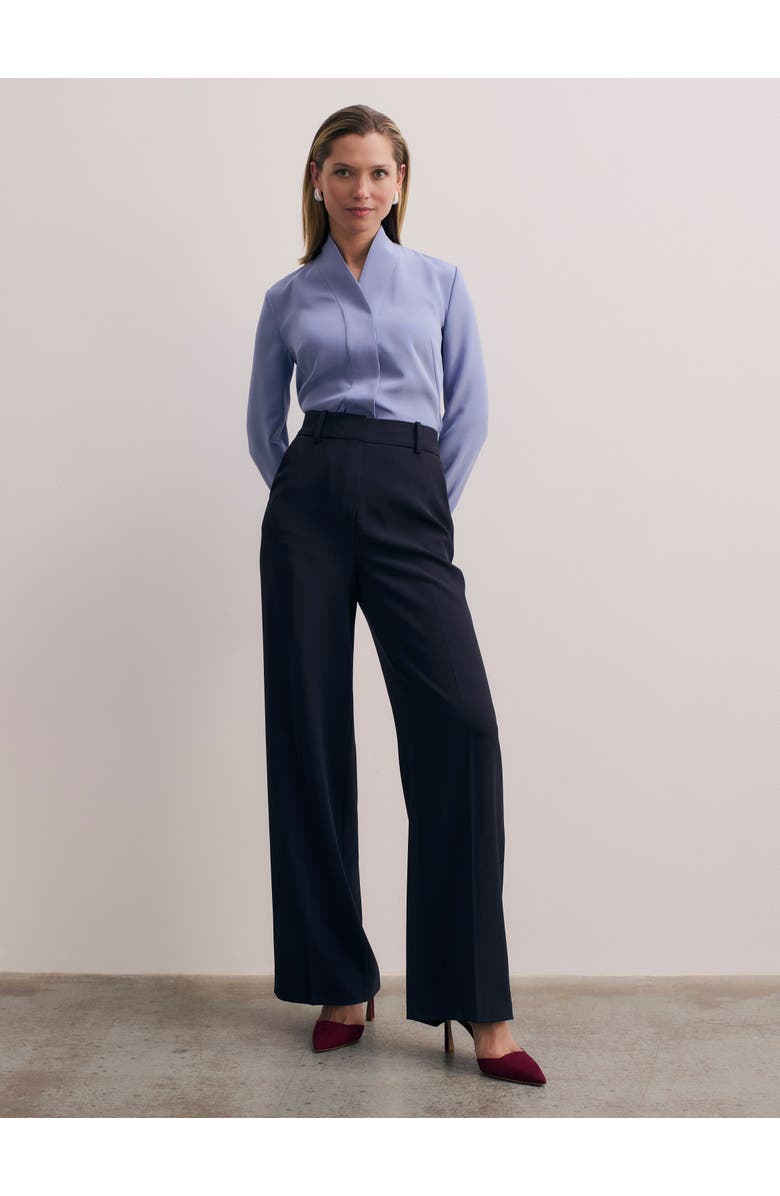 The Fold Bowery Stretch Silk Blouse, Alternate, color, Blue