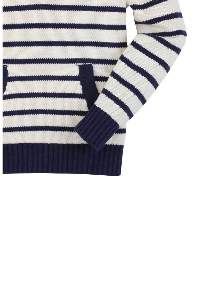 Boys' Organic Hooded Pullover Sweater, Kids, Alternate, color, Navy and White Stripe
