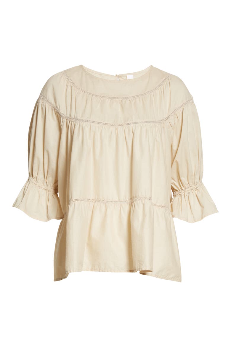Sol Tiered Cotton Top (Nordstrom Exclusive), Alternate, color, LIGHT BEIGE