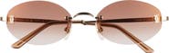 Cartier 55mm Rimless Oval Polarized Sunglasses