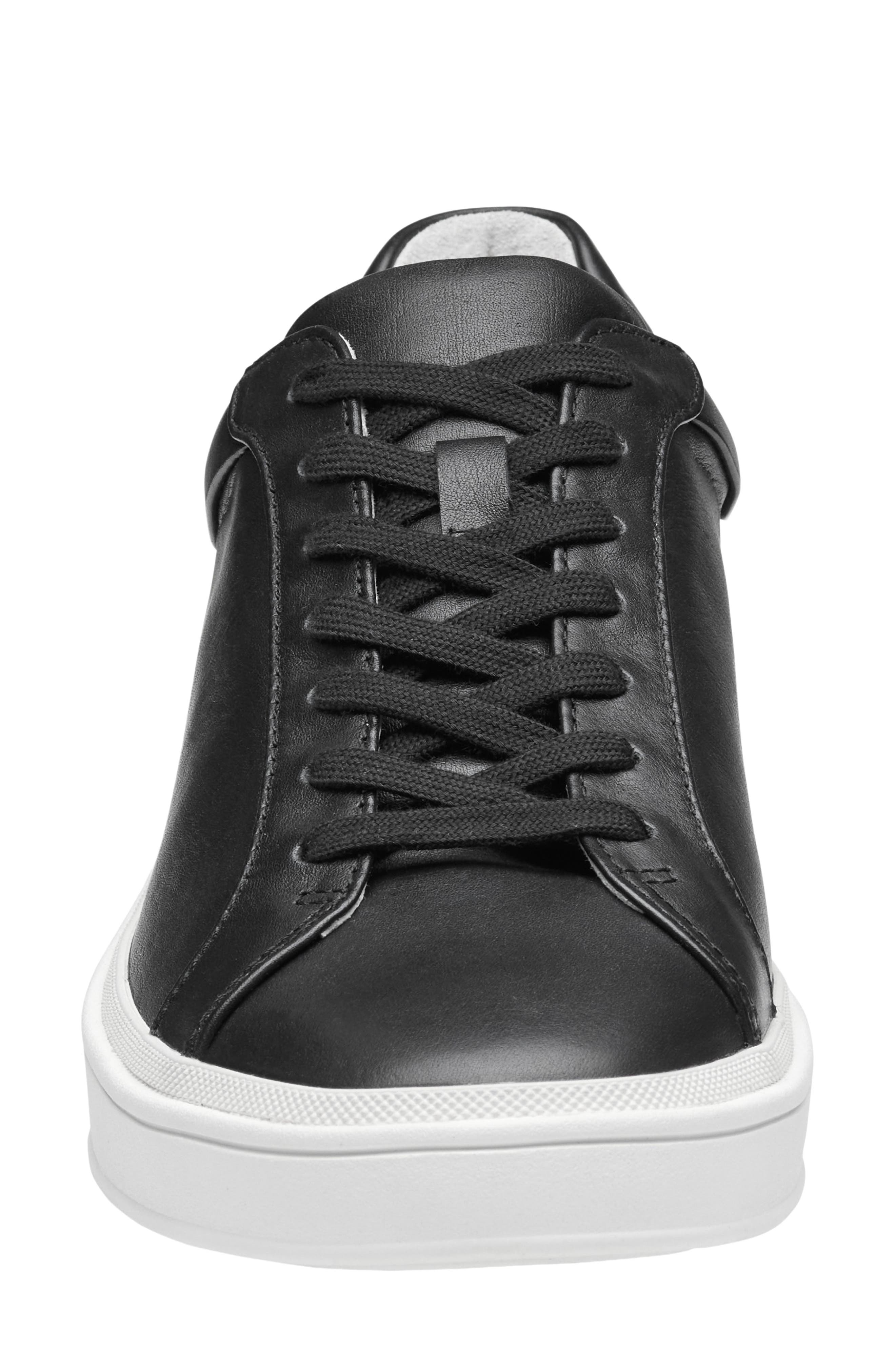 Johnston & Murphy Ashley Sneaker, Alternate, color, Black Nappa Leather