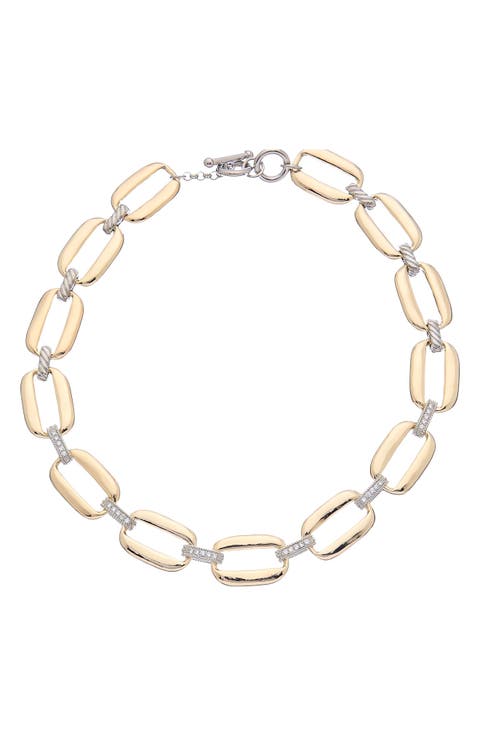 Cubic Zirconia Link Necklace