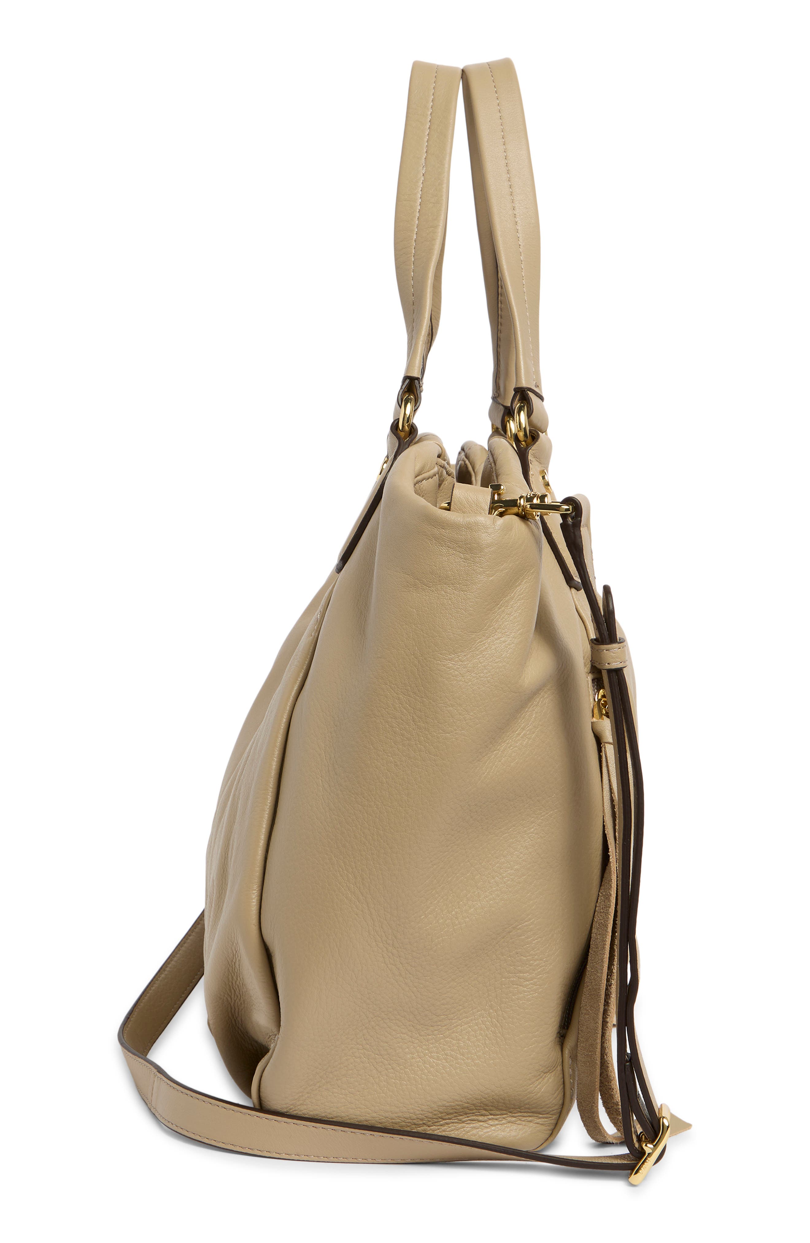 Unsubscribed Convertible Leather Shopper, Alternate, color, POTTERY TAUPE