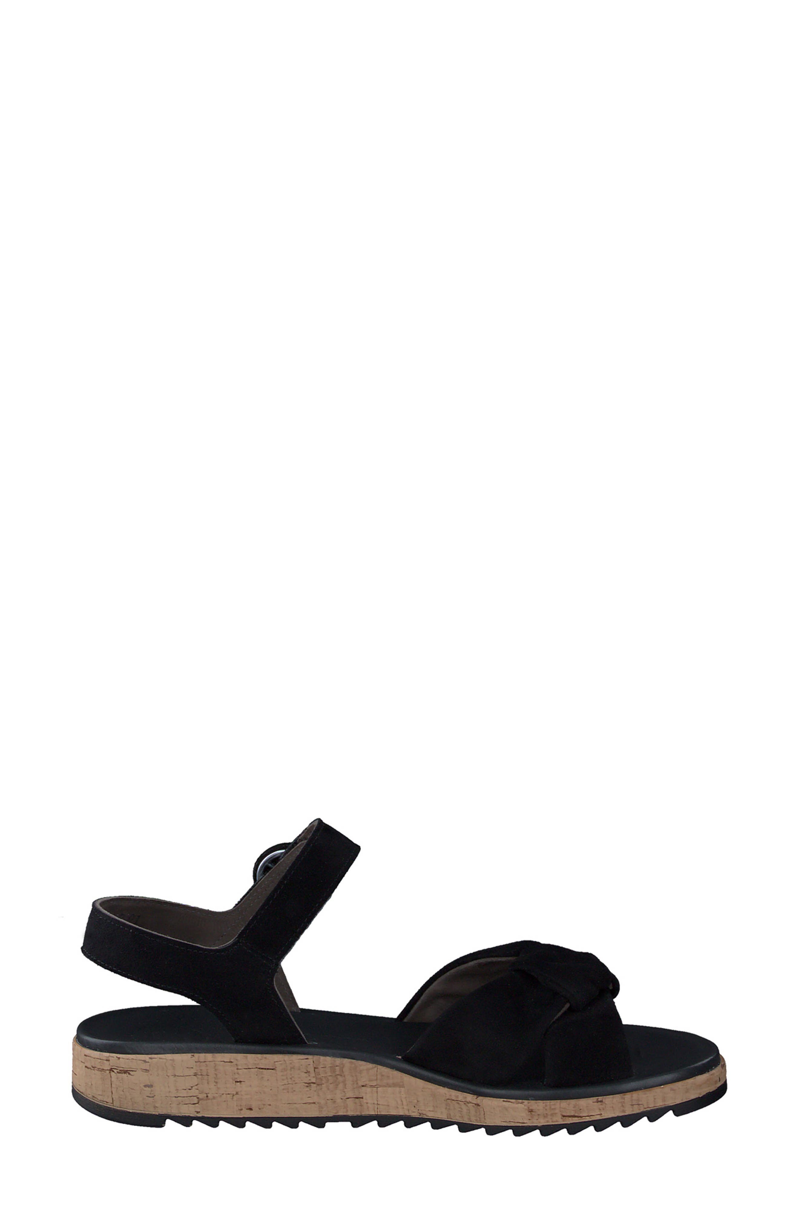 Paul Green Trento Ankle Strap Platform Sandal, Alternate, color, Black Suede