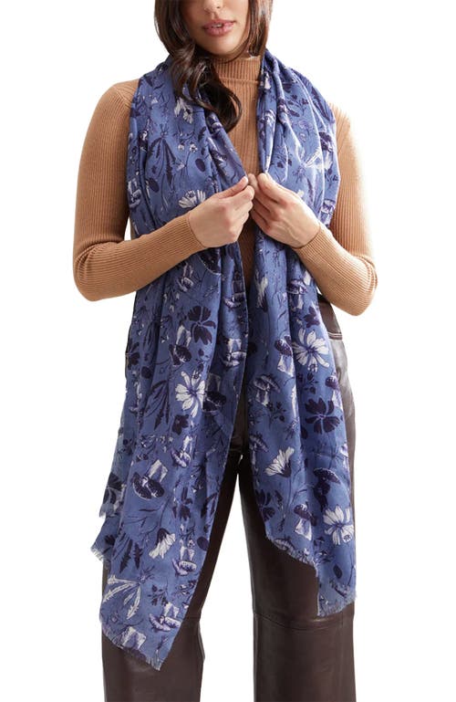 Lily And Lionel London Sorella Floral Printed Scarf In Blue