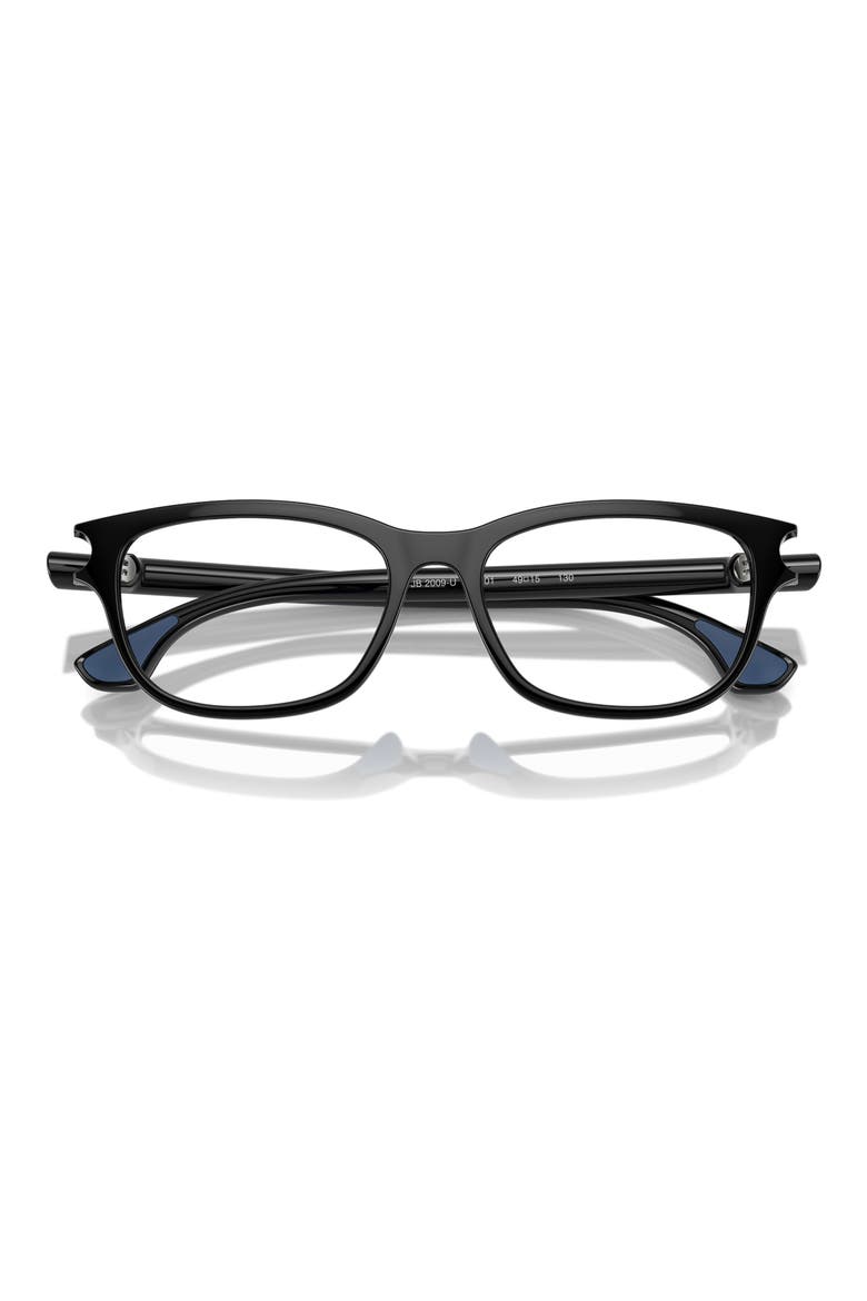 47mm Rectangular Optical Glasses, Alternate, color, BLACK / DEMO LENS