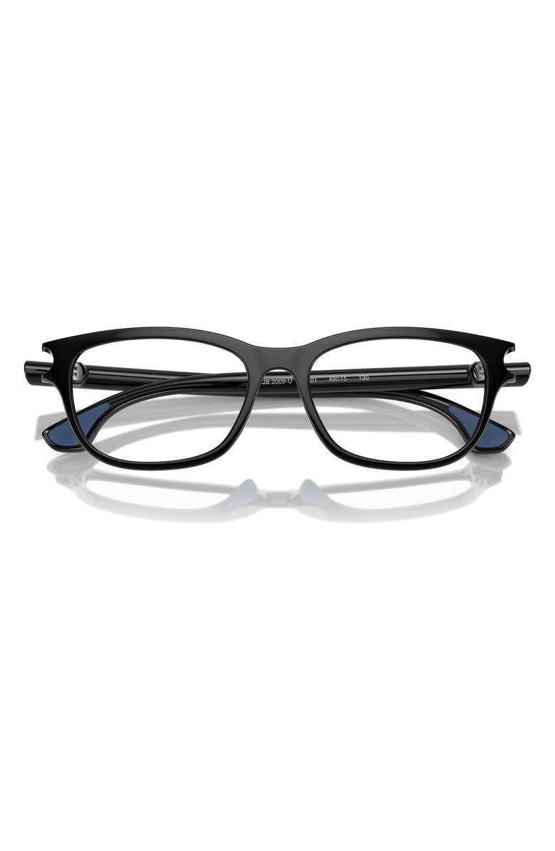 Burberry 49mm Rectangular Optical Glasses, Alternate, color, Black / Demo Lens