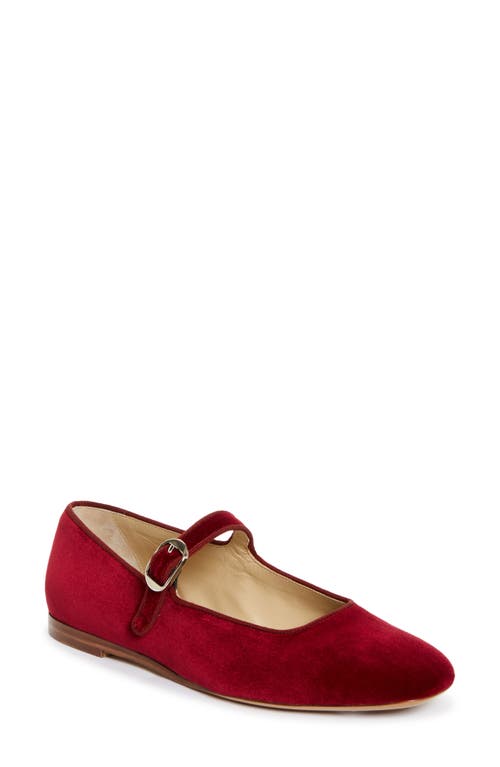 Le Monde Beryl Velveteen Mary Jane Flat in Berry 