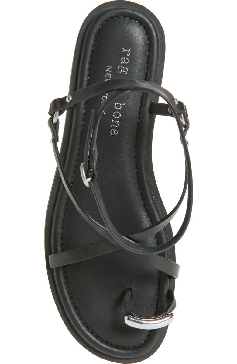 rag & bone Geo Ring Ankle Strap Sandal, Alternate, color, Black